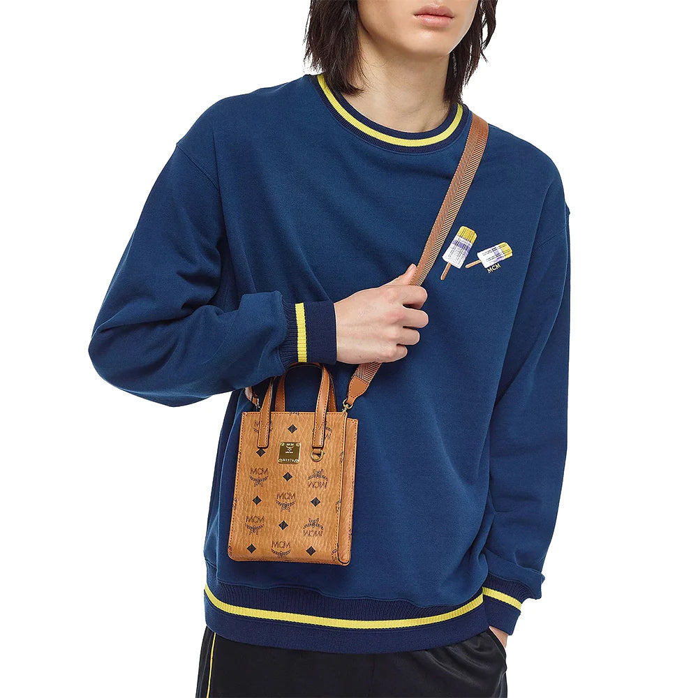 MCM X-Mini Aren Tote in Visetos Cognac