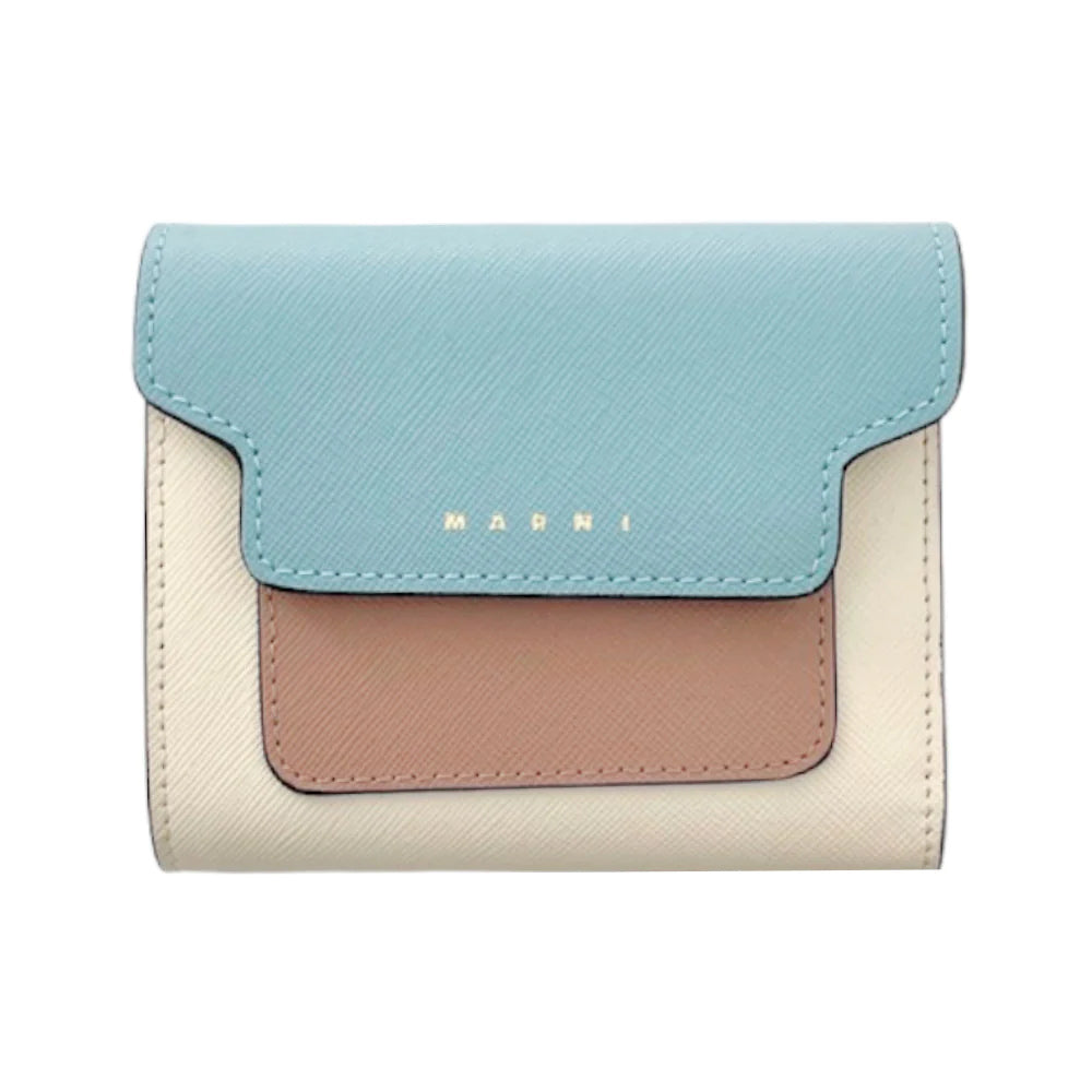 Marni Flap Wallet Square Aquamarine Natural