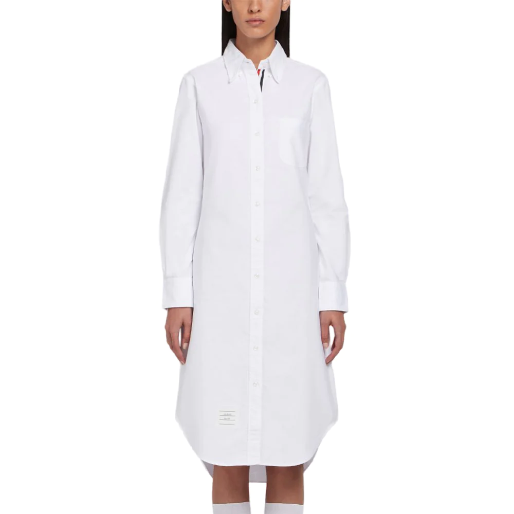 Thom Browne Oxford Long Sleeves Shirt Dress White