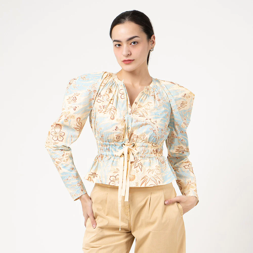 Ulla Johnson Edena Puffed Sleeve Blouse Gardenia