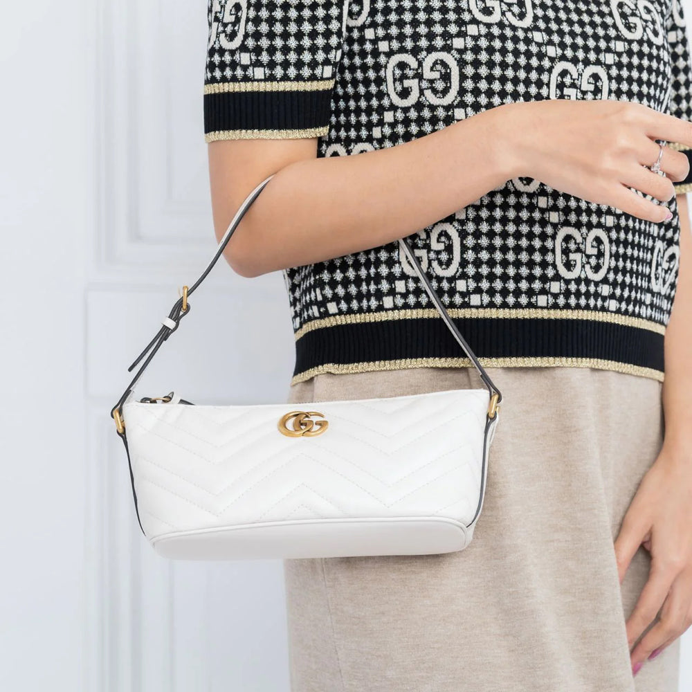 Gucci GG Marmont Shoulder Bag Leather White