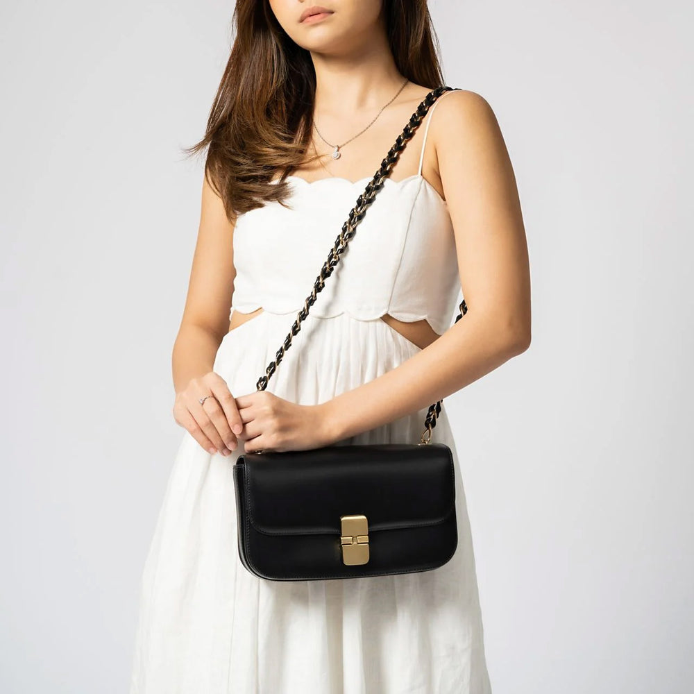 A.P.C Grace Baguette Chain Crossbody Bag Black