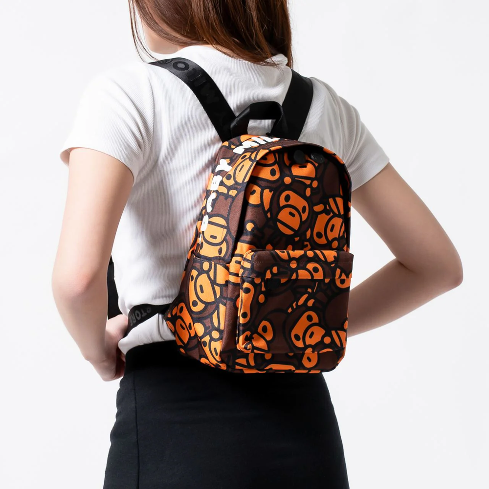 AAPE BY BATHING APE All-Over Baby Milo Mini Backpack Brown Multi