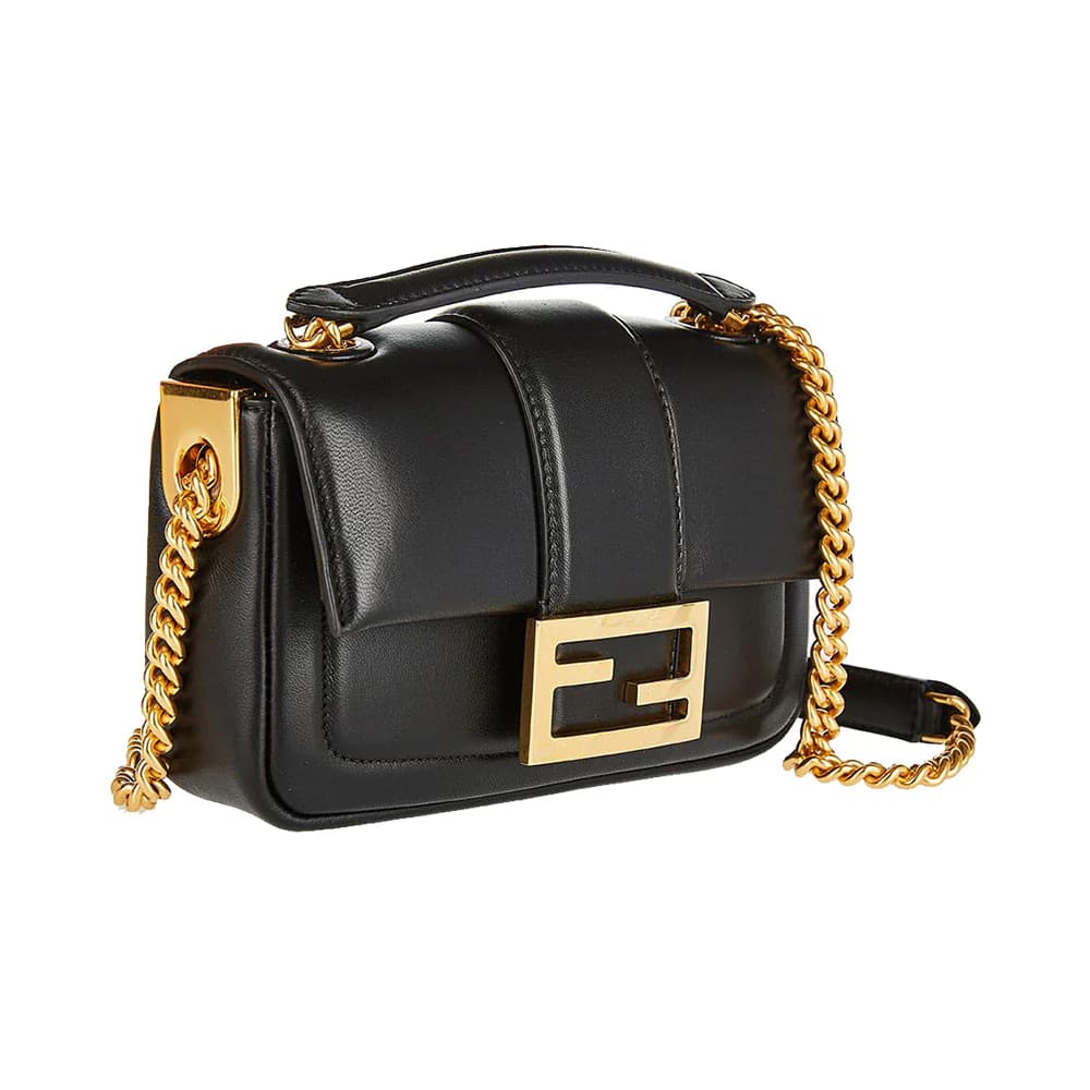 Baguette Mini Chain Crossbody Bag Black