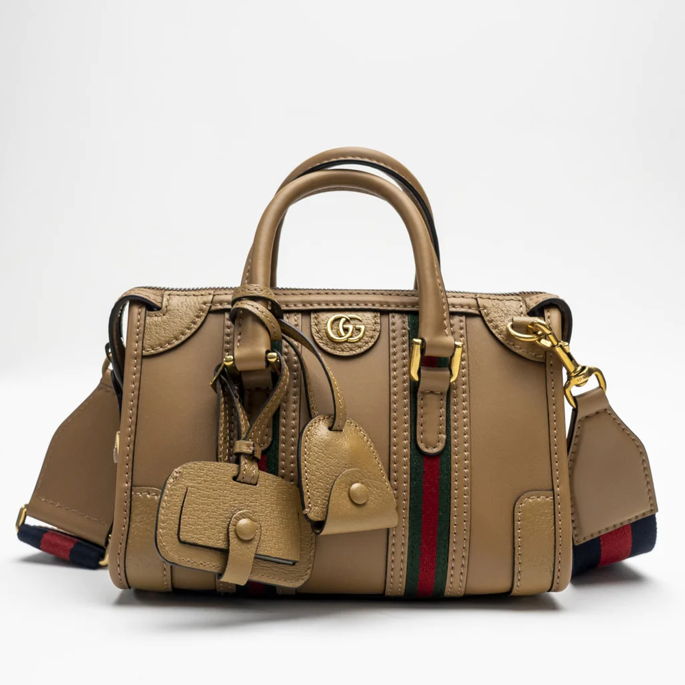 Gucci Bauletto Mini Top Handle Bag Light Brown