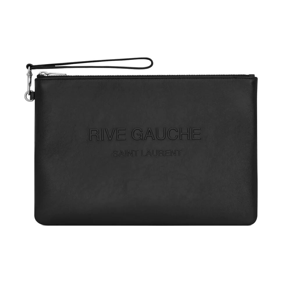 Rive Gauche Zip Pouch Smooth Leather Black