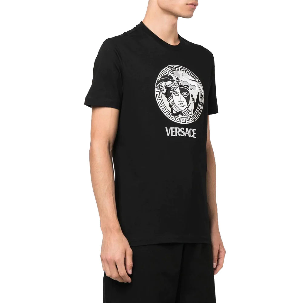 Versace Medusa Embroidered T-Shirt Black