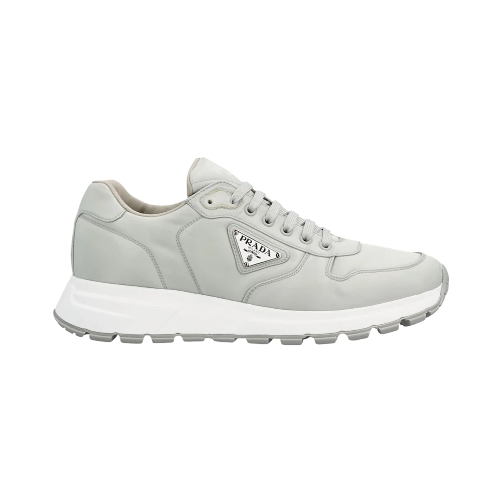 Nylon Gabardine Sneakers Grey White