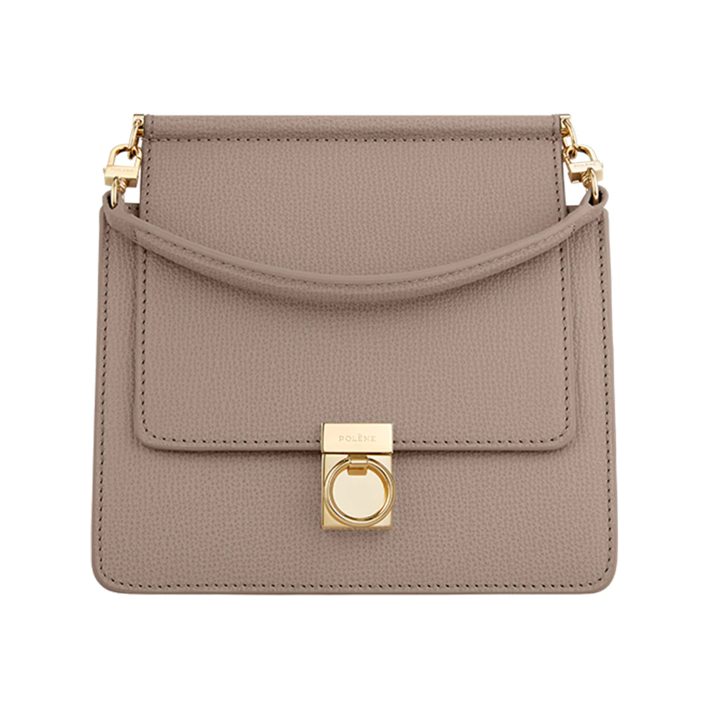 Polène bag Numero Sept Mini Chain Bag Grained Leather Tan