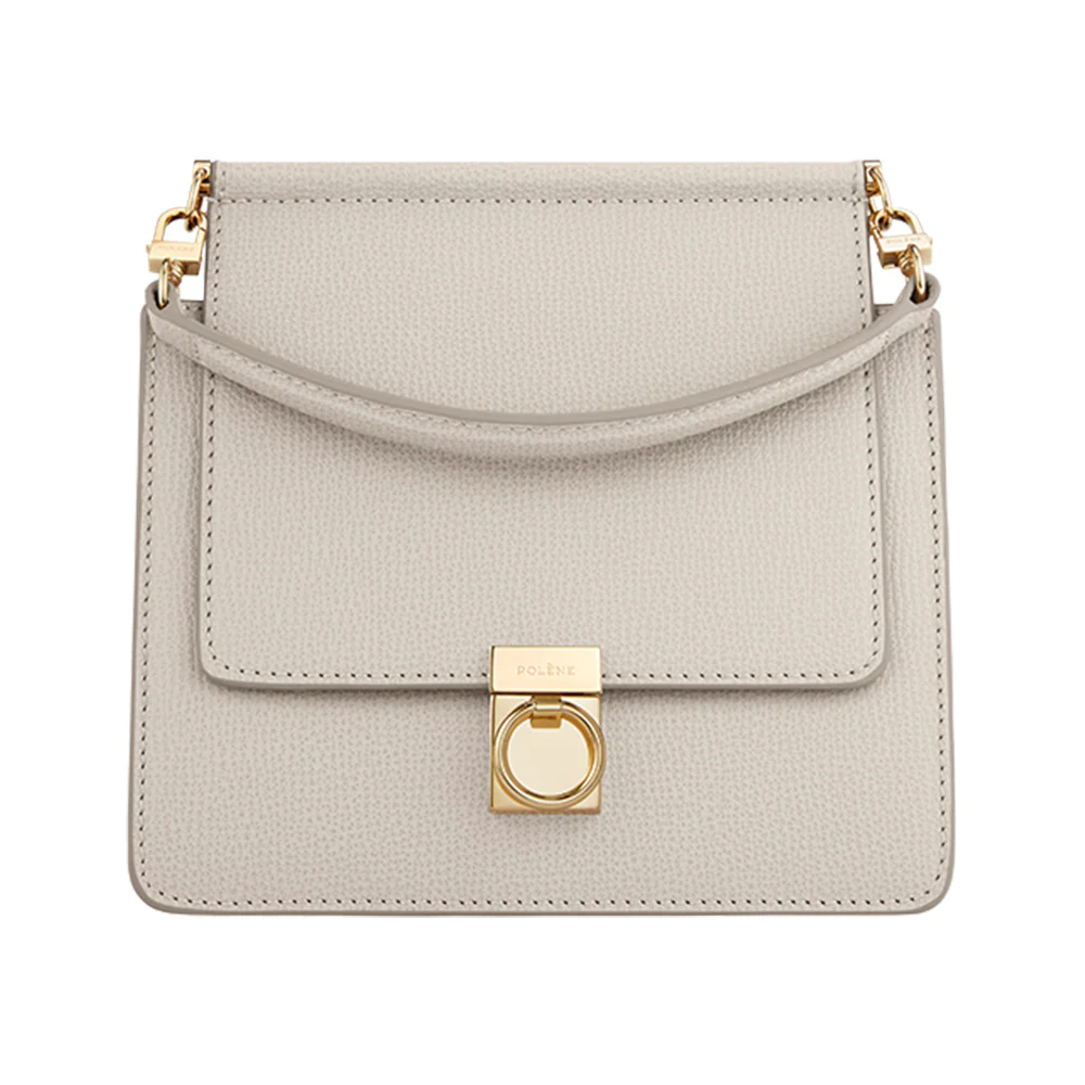 Polène Numero Sept Mini Chain Bag Grain Leather Craie