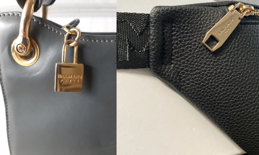 Tampilan zipper tas Balmain