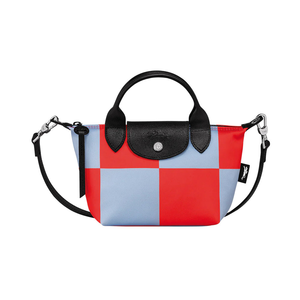 Longchamp Le Pliage Collection Extra Small Handbag Sky Blue/Red