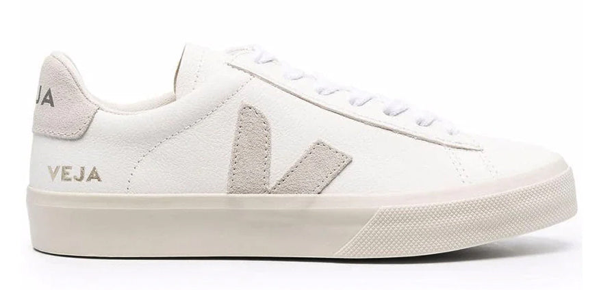 Veja Campo Chromefree Low-Top Sneakers Suede Logo Extra White Natural