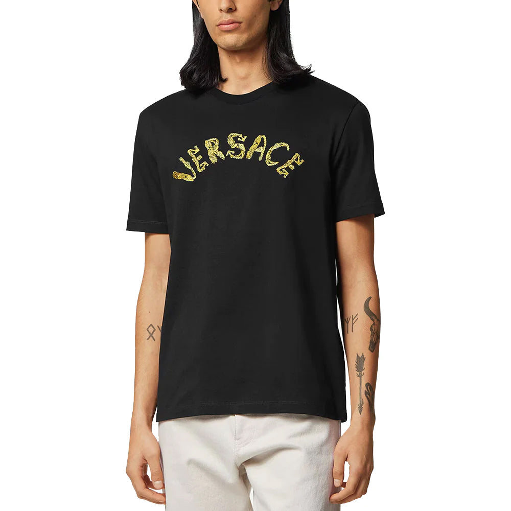 Versace Seashell Baroque Logo T-Shirt Black