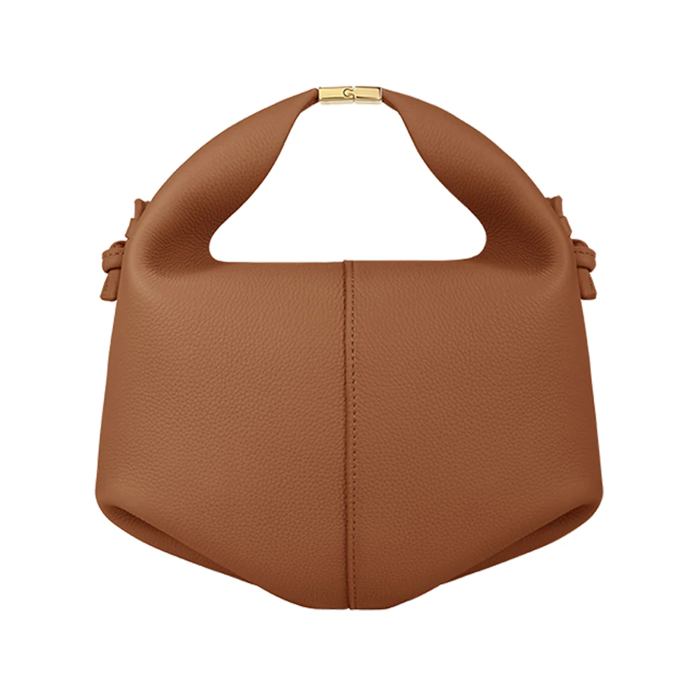 Polène Beri Crossbody Bag Grained Leather Camel