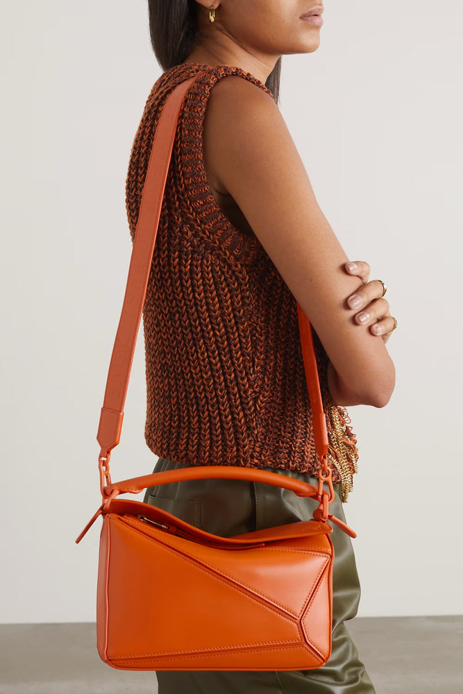 Puzzle Small Bag Classic Calfskin Orange 