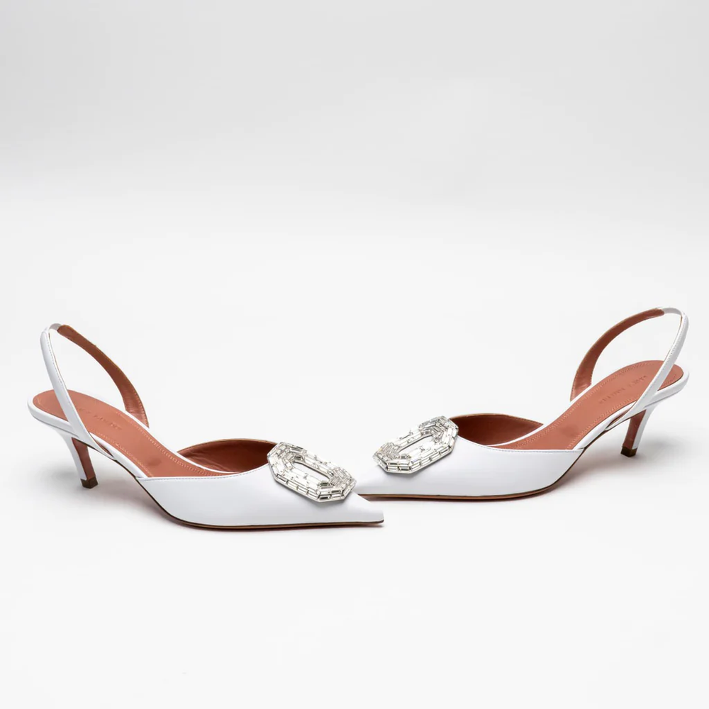 Camelia 60 Slingback Heels Nappa Leather White
