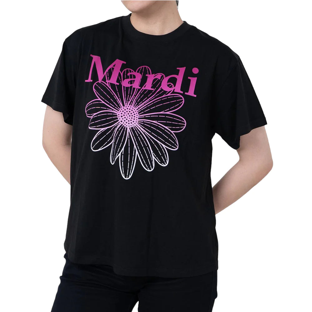 Mardi Mercredi Gradation Flower T-Shirt Black/Pink