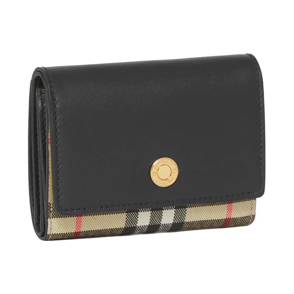 Burberry Vintage Check and Leather Small Folding Wallet Archive 