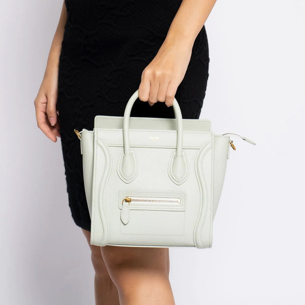 Celine Nano Luggage Jade Grained