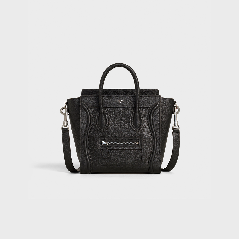 Celine Nano Luggage Black Grained