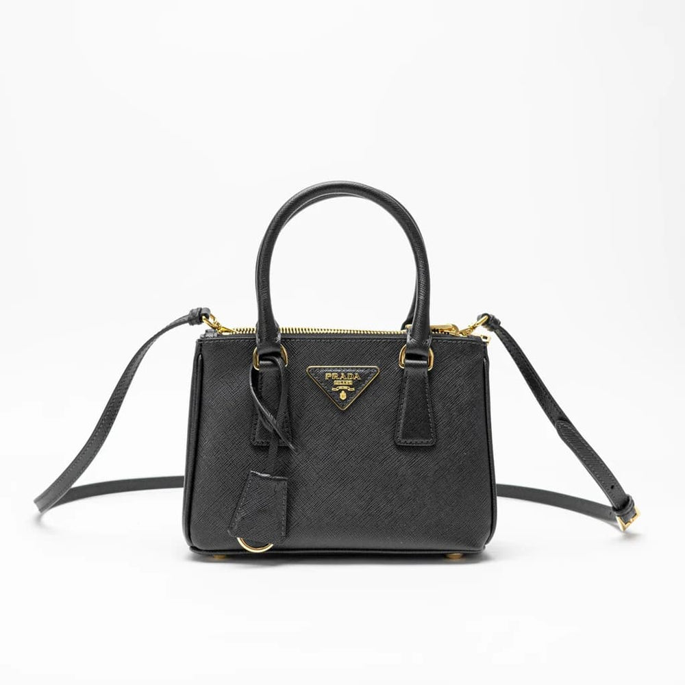 Galleria Saffiano Leather Micro Bag Black