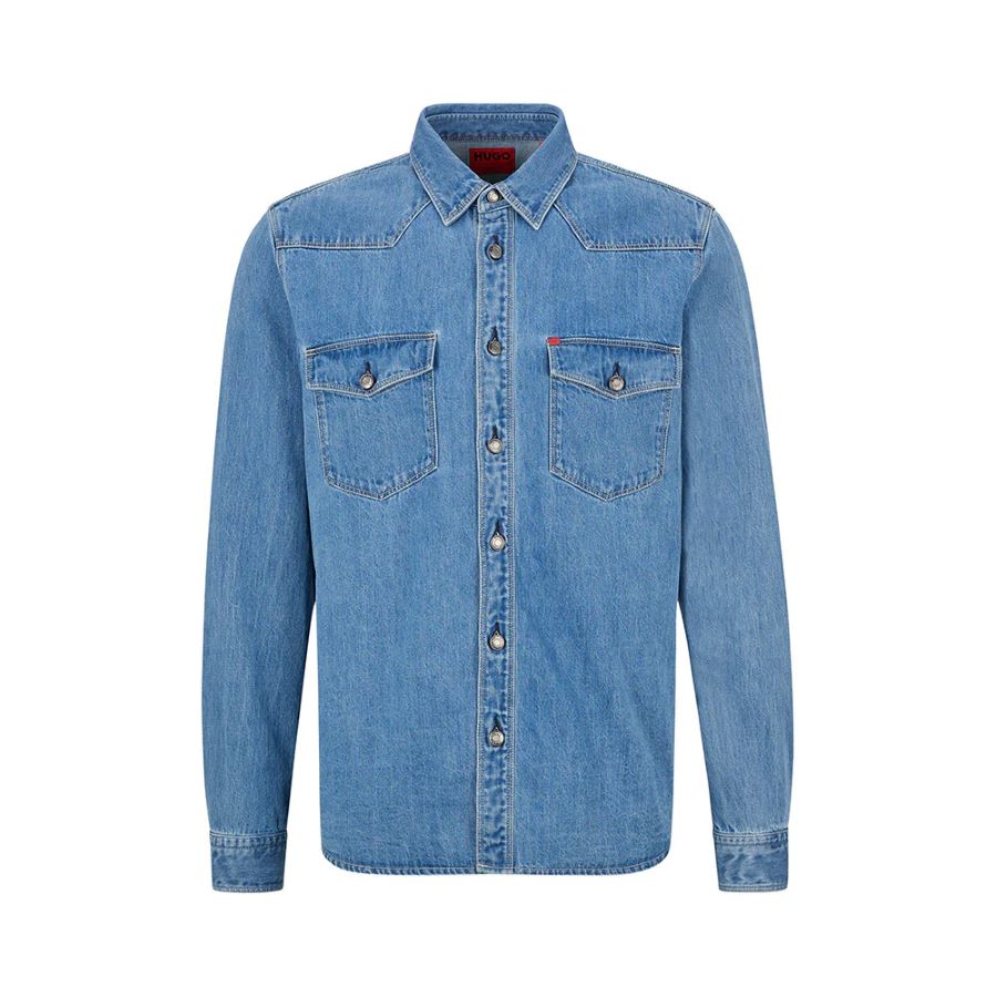 Hugo Boss Elpaz Denim Shirt Blue