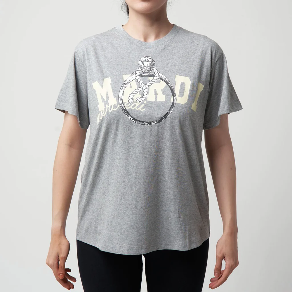 Mardi Mercredi Ring with Rock T-Shirt Grey/White