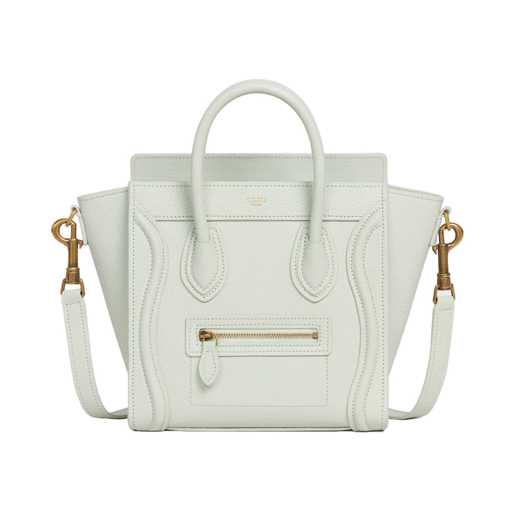 Celine Nano Luggage Jade Grained 