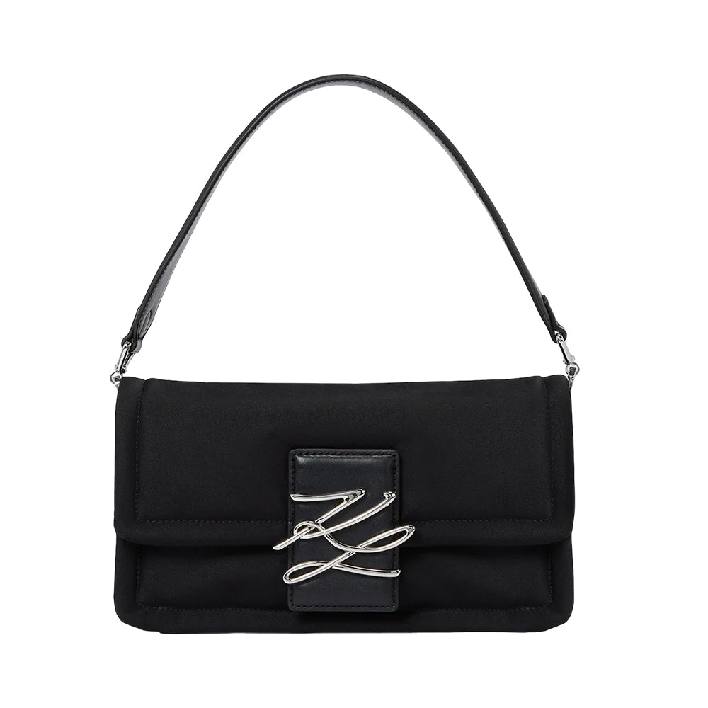 Karl Lagerfeld K/Autograph Soft Nylon Baguette Bag Black Shw