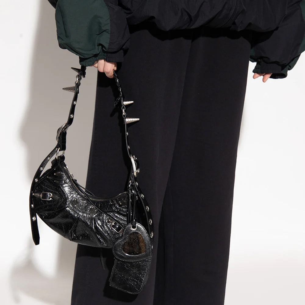 Balenciaga Le Cagole XS Shoulder Bag with Big Stud Black Shw