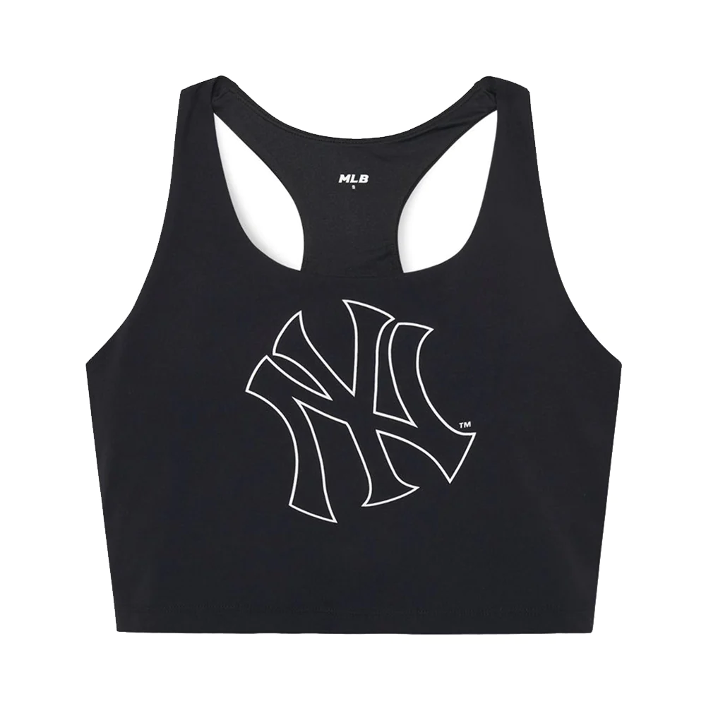 MLB NY Yankees Basic Big Logo Bra Cropped Top Black
