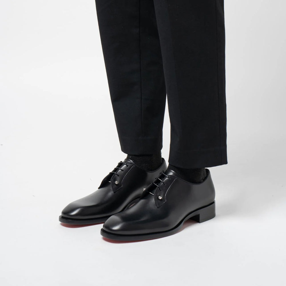 Christian Louboutin Chambeliss Calf Leather Derby Shoes Black