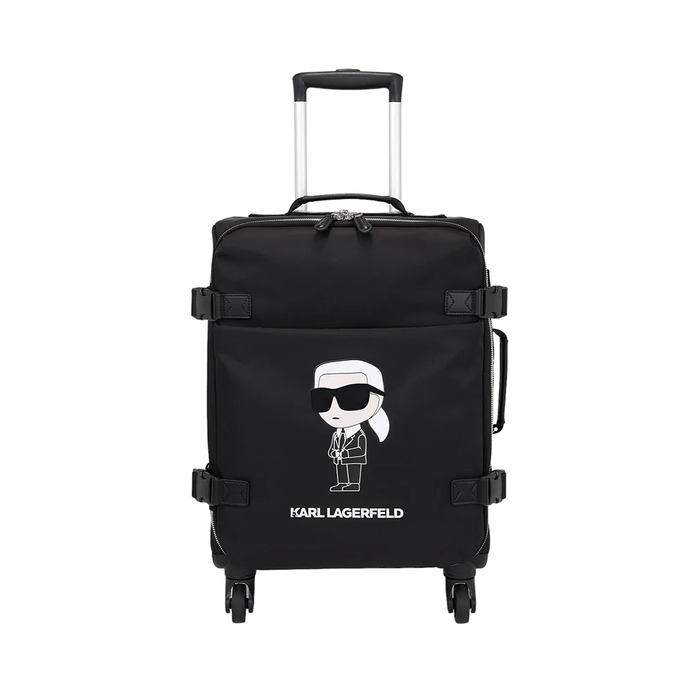 Karl Lagerfeld K Ikonik 2.0 Nylon Trolley Luggage Black