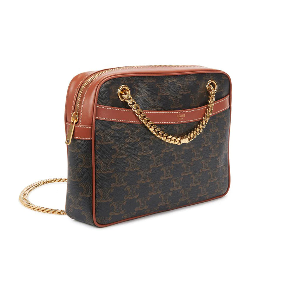Celine Medium Patapans In Triomphe Canvas Tan