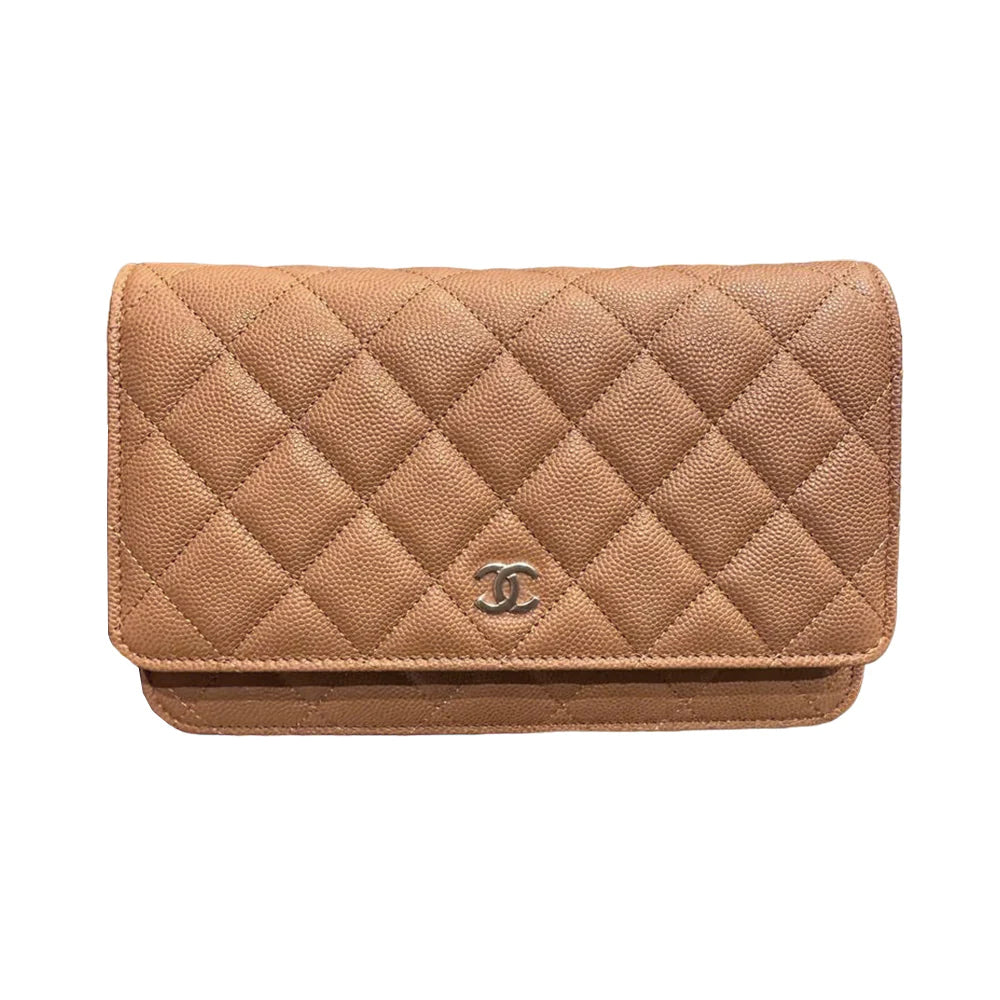 Chanel Classic Wallet On Chain Caviar Dark Beige Lghw