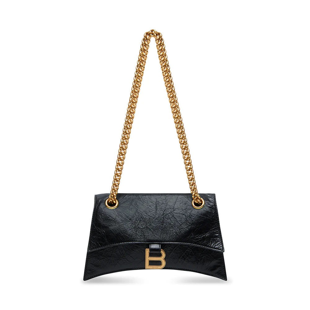 Crush Small Chain Calfskin Black Ghw