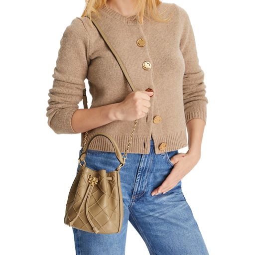 Fleming Soft Small Bucket Bag Pebblestone