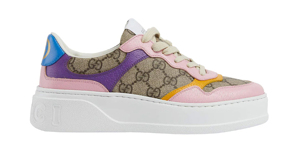 Gucci GG Supreme Canvas Low Top Sneaker Beige Ebony Multicolor Women 