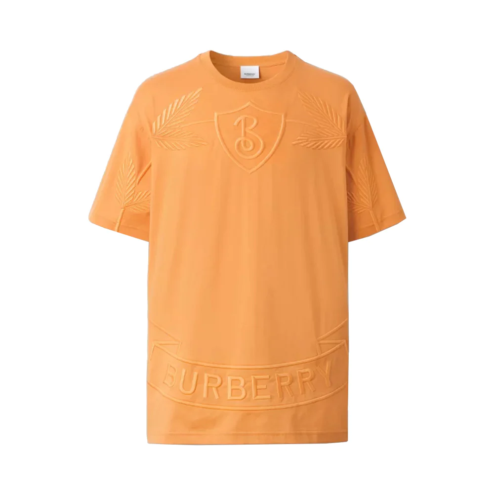 Burberry Oak Leaf Crest Cotton Oversized T-Shirt Dusty Orange