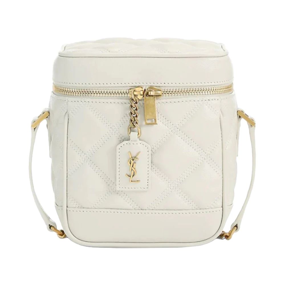 80's Vanity Quilted Bag Blanc Vintage Ghw