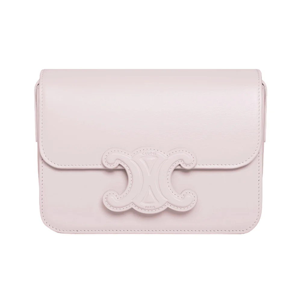 Celine Teen Bag Cuir Triomphe Shiny Calfskin Leather Poudre