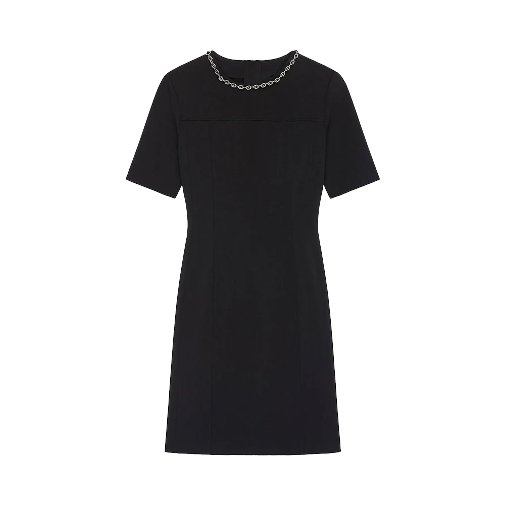 Givenchy Punto Milano Dress with Chain Collar Black