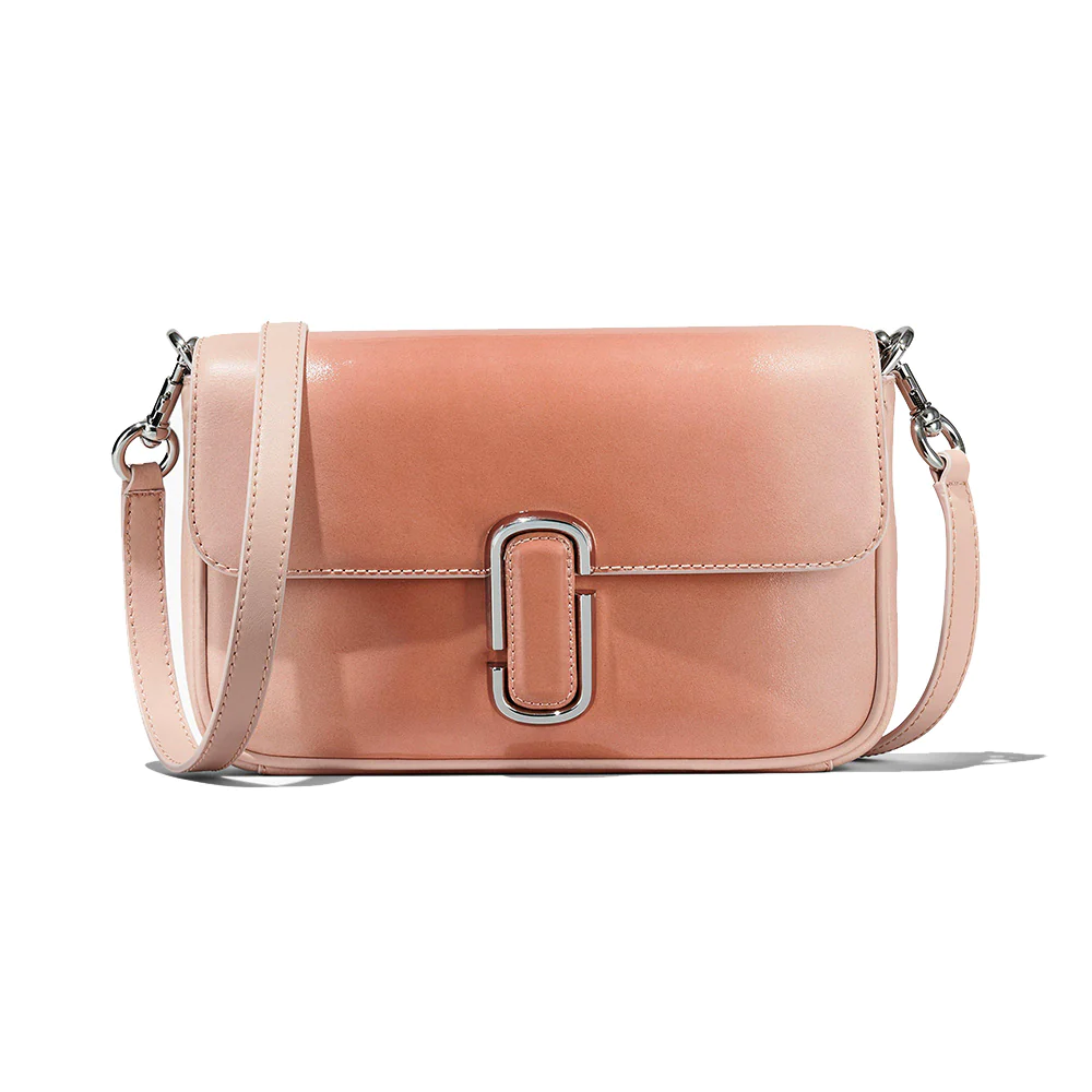 The Shadow Patent Leather J Marc Shoulder Bag Rose buatan Marc Jacobs