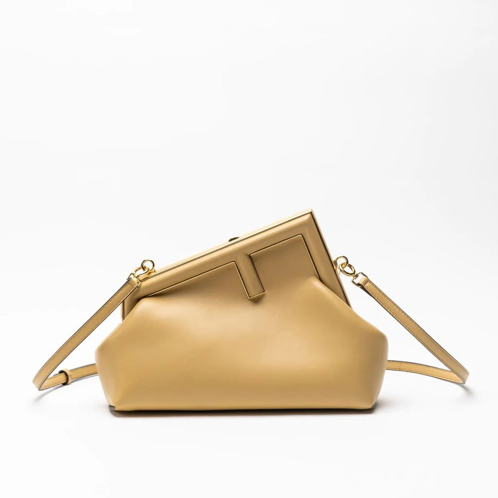 Small Model F First Bag Sand Beige Ghw