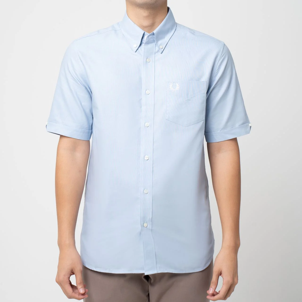 Fred Perry Oxford Short Sleeves Shirt Light Smoke