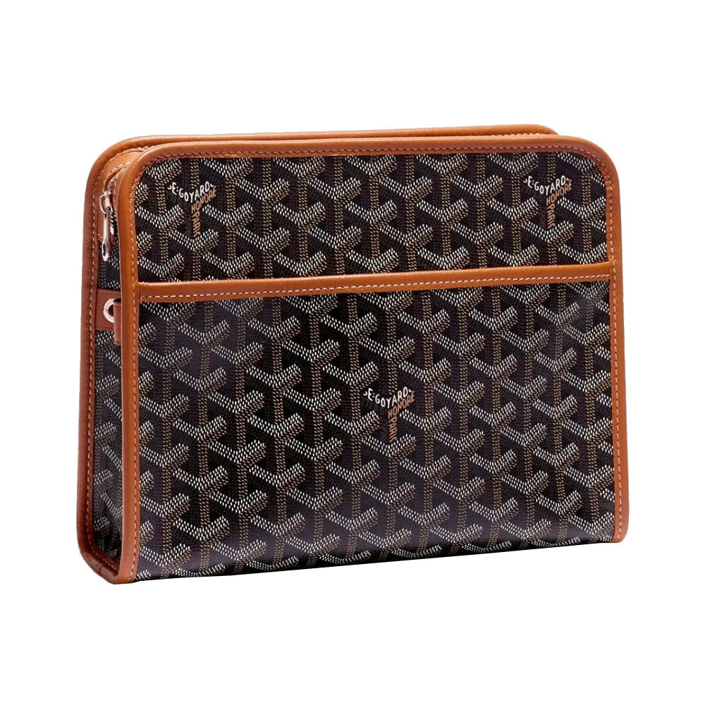 Goyard Trousse Jouvence MM Clutch Bag Black Tan