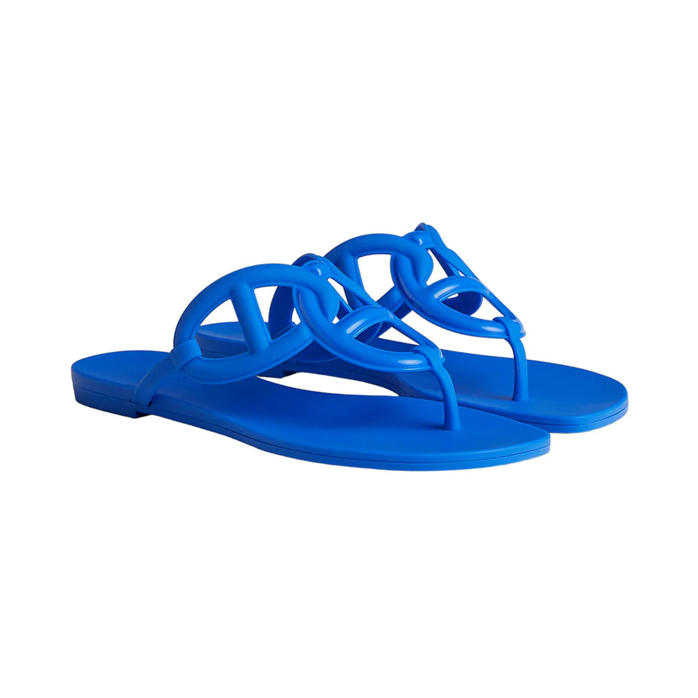 Hermes Egerie Sandal Bleu Outremer Rubber Sole
