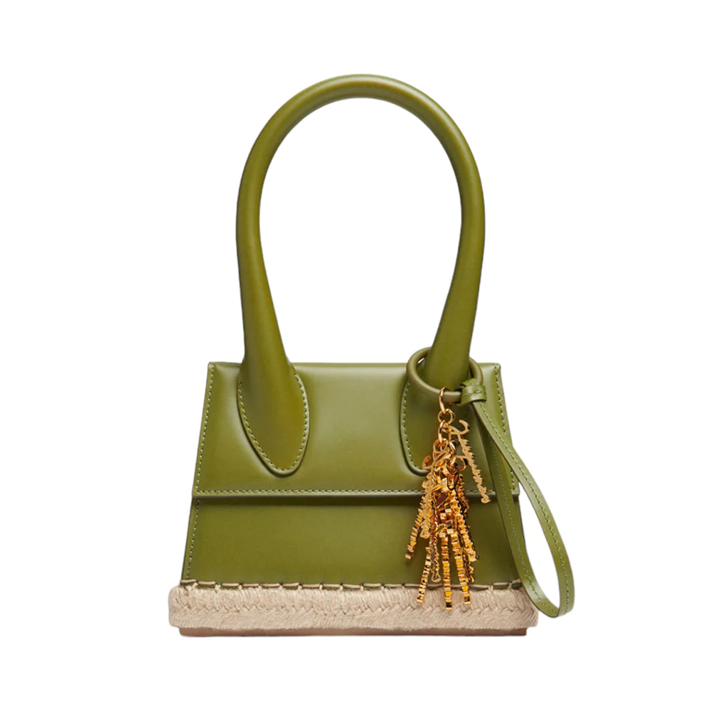 Jacquemus Le Chiquito Moyen Cordao Espadrilles Handbag Khaki Green 