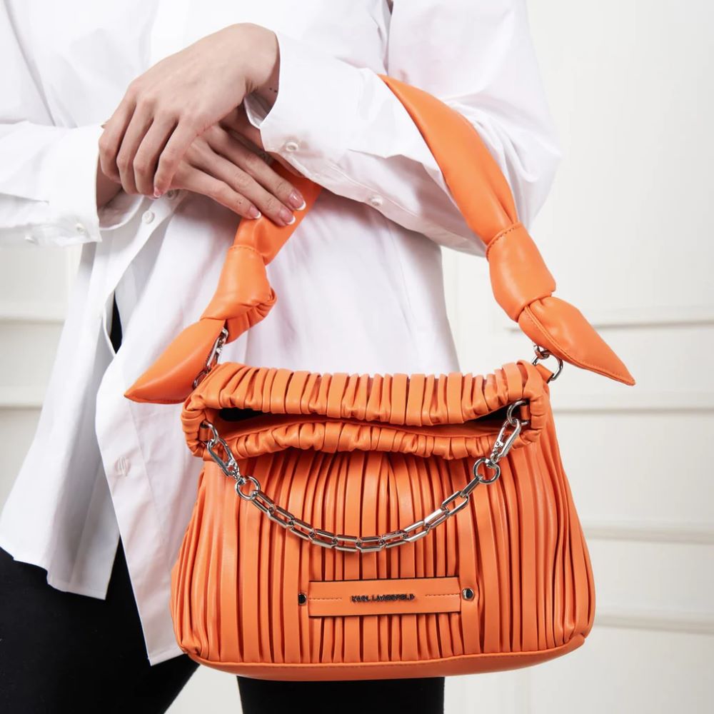K/Kushion Small Folded Tote with Knotted Handle Sandstone 